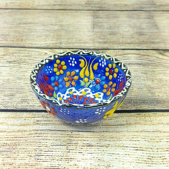 Ceramic Round Bowl Handmade Tapas Pottery Pinch Small Dip Dish Serveware Décor - Picture 5 of 10